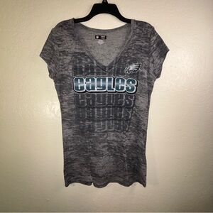 NFL Team Apparel Women's XLarge Eagles Grey Short Sleeve T-Shirt